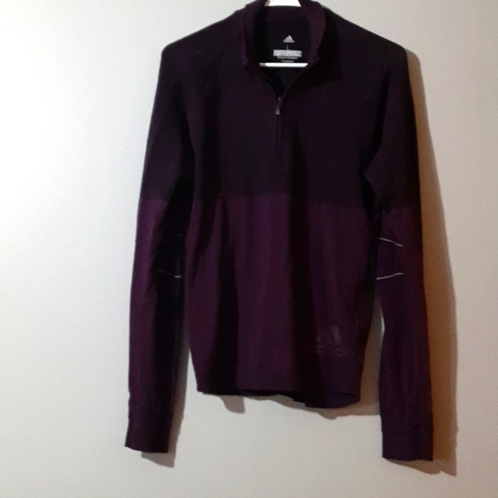 Adidas Women's Climaheat Sweater PullOver Mid Zip Long Sleeve Size Large Running